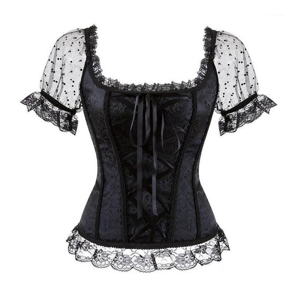 

women's blouses & shirts woman vintage gothic victorian blouse 2021 lolita elastic black white steampunk 6xl plus size women clothing s