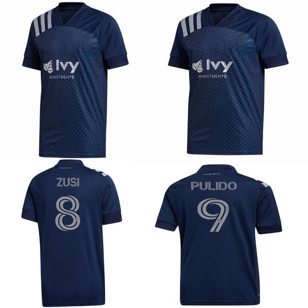 

новый 2020 2021 спорт канзас сити футбол джерси № 5 беслей # 7 рассел # 9 пулидо № 8 зуси salloi 20 21 mls мужской + детский костюм футбольн, Black;yellow