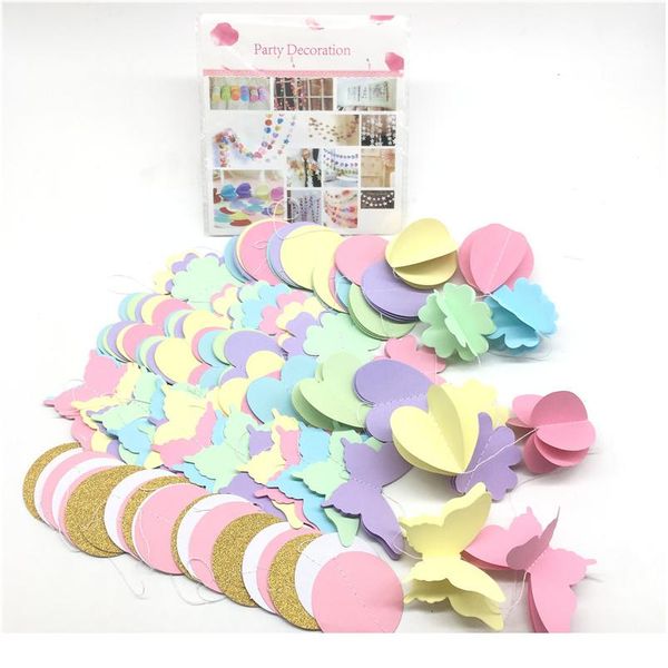 

1bag/lot 3d paper garland 2meter party backdrops wedding decorations wall diy craft chrismas birthday party jllgdz