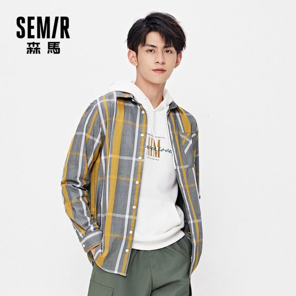 

autumn loose shirts men long sleeve 2020 new youth casual retro plaid shirt cotton