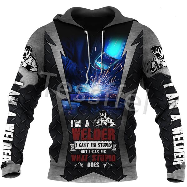 

tessffel welder worker profession 3d printed newfashion mens sweatshirt harajuku zipper hoodie casual jacket style-11, Black