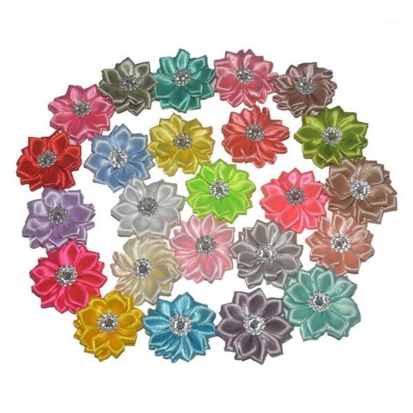 

decorative flowers & wreaths 40pcs/lot 7cm chiffon flower fabric for headband diy hair accessories lsfb0321