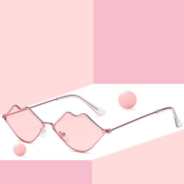 

red lips women sunglasses hip hop luxury herat shaped vintagesun galsses festival party brand designershades forladies, White;black
