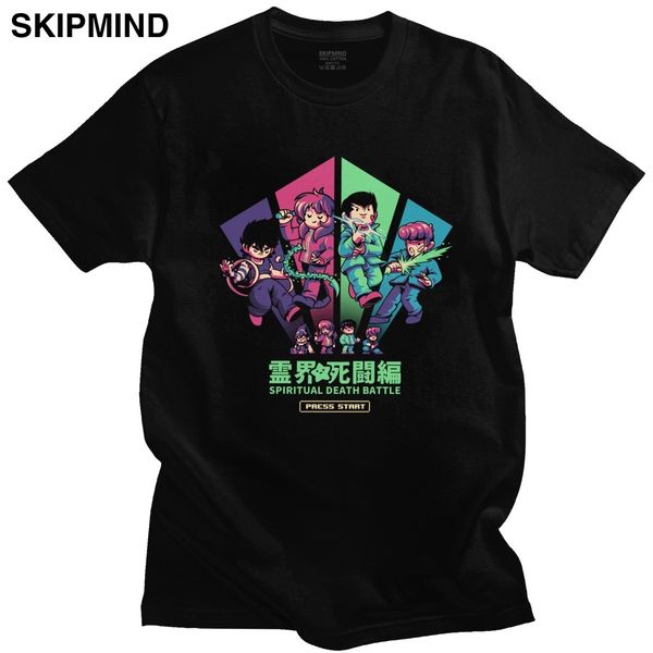 

yu yu hakusho short sleeves yusuke kurama printed 90s manga video game loose fit apparel gift sport hooded sweatshirt hoodie t shirt