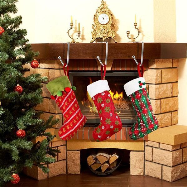 

hooks & rails 6pcs safety zinc alloy non-slip christmas stocking for festival