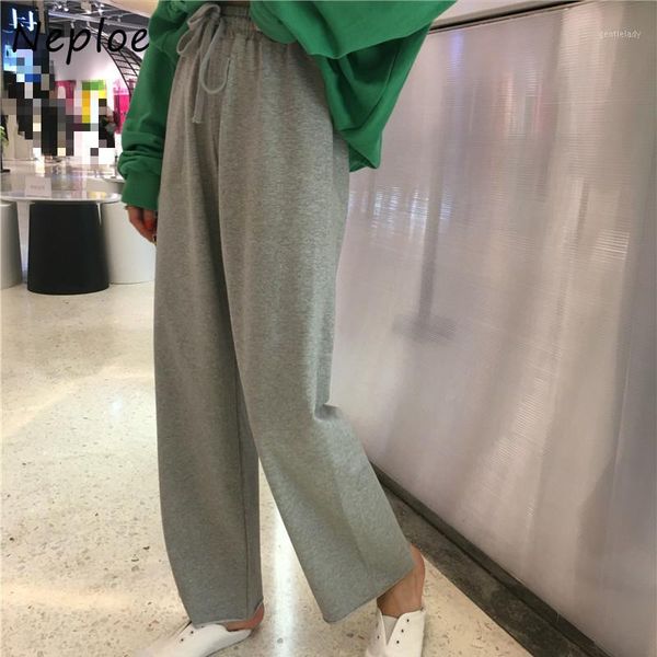 

women's pants & capris neploe women summer 2021 cargo lace up elastic high waist trousers loose casual streetwear pantalones mujer 1f10, Black;white