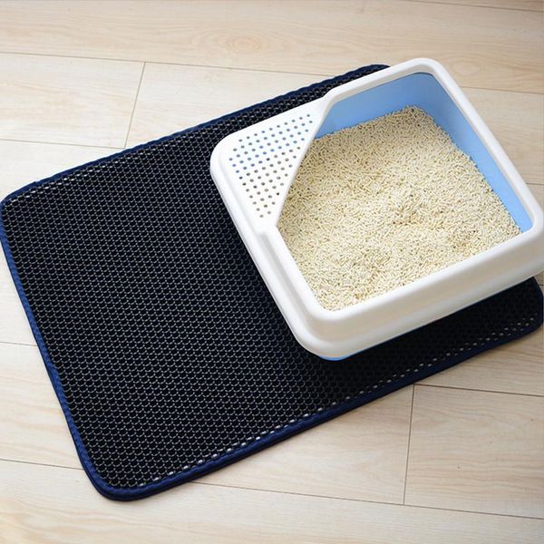 

cat litter mat double-layer cat clean sanitary mats waterproof bottom layer feeding bowl placemat tray tidy sleeping pad cat mat wmtpkl