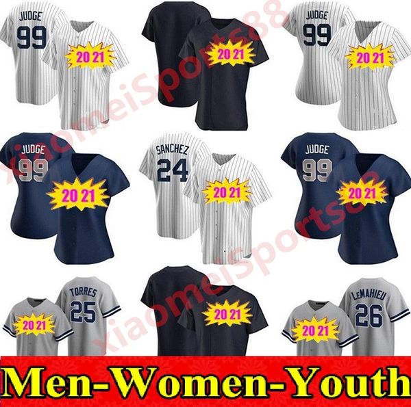 

men women kids yankee 99 aaron judge 2020 jersey 45 gerrit cole 25 gleyber torres giancarlo stanton sanchez sabathia lemahieu baseball, Blue;black