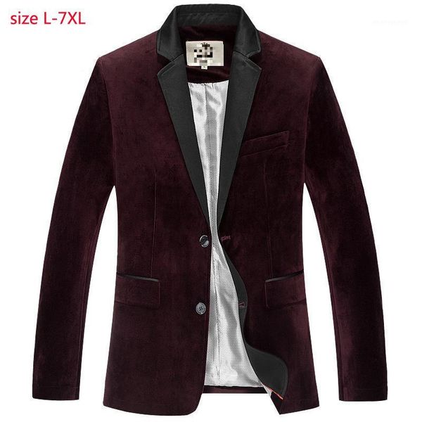 

2019 new arrival fashion spring large suit men single breasted casual velvet mens blazers plus size lxl2xl-6xl 7xl1, White;black