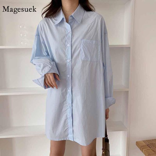 

women's blouses & shirts plus size long solid korean 2021 autumn women casual blouse fashion cotton lady clothes blusas 10359, White