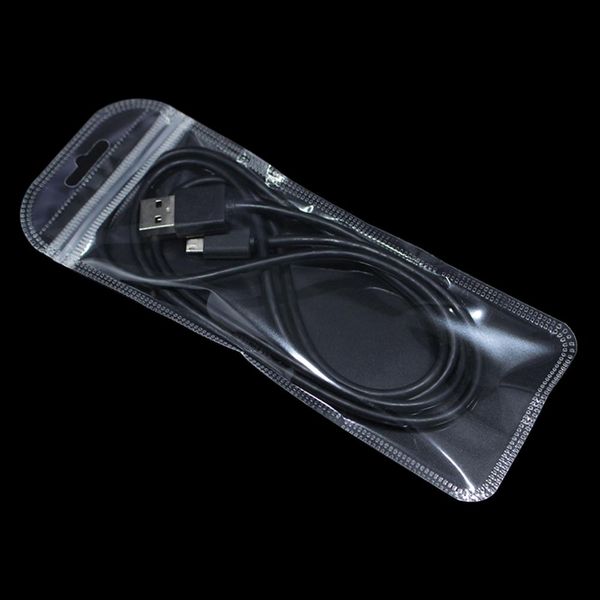 

100pcs 8.5x18.5cm transparent plastic zip lock packaging bag with hang hole data line craft retail self seal zipper storage bag h wmtcgu