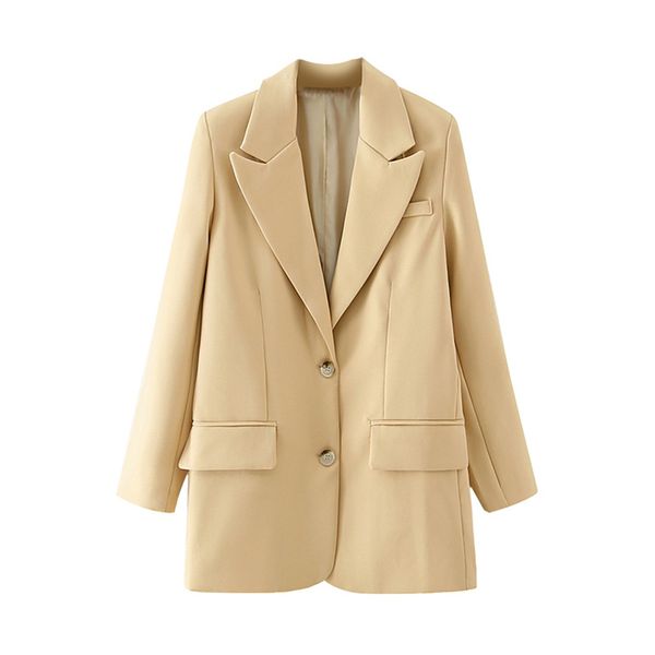 

2021 new female beige blazers solids fashion ladies trench turtlenecks stylish single chic ladies'jackets breasted jackets 3960, White;black