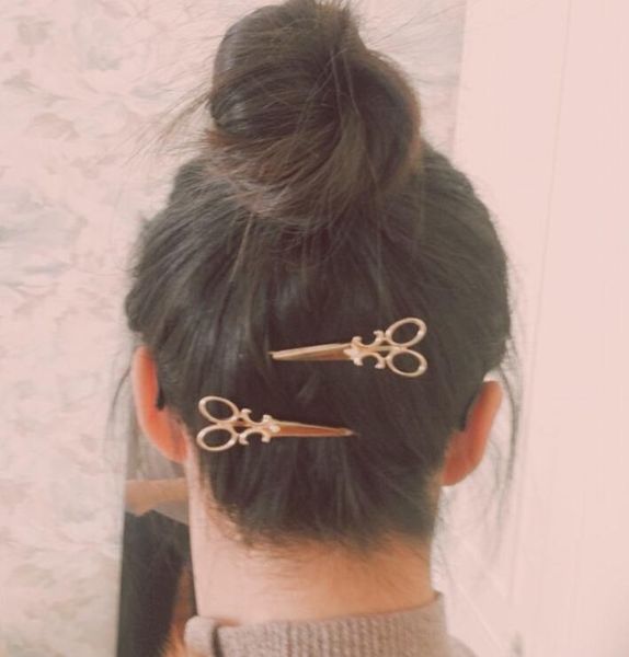 

cool simple head jewelry hair pin gold scissors shears clip for hair tiara barrettes accessories wholesale small gifts ing, Golden;silver
