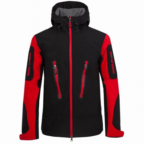 

men's soft shell jacket outdoor windproof hiking jacket breathable fleece lined softshell coat mountain climbing trekking wear, Black;brown