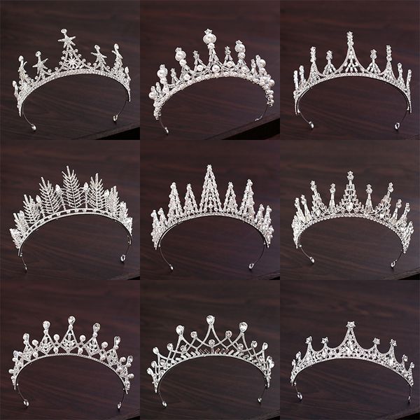 

bridal wedding dress headdress crown 2020 new european luxury high end atmosphere baroque 18-year-old adult, Silver