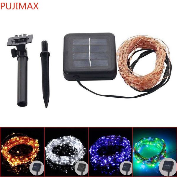 

solar led strip lights 66ft 33ft 16ft 20m 200leds 10m 100leds led string copper wire fairy light waterproof garden solar lights