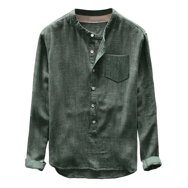 

mens vintage autumn winter button casual linen and cotton long sleeve blouse oversized sweatshirt new shirt camisa masculina c0925, White;black