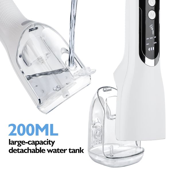 

portable oral irrigator water flosser usb rechargeable 4 nozzles water jet 200ml water tank waterproof dental teeth cleanerperfections