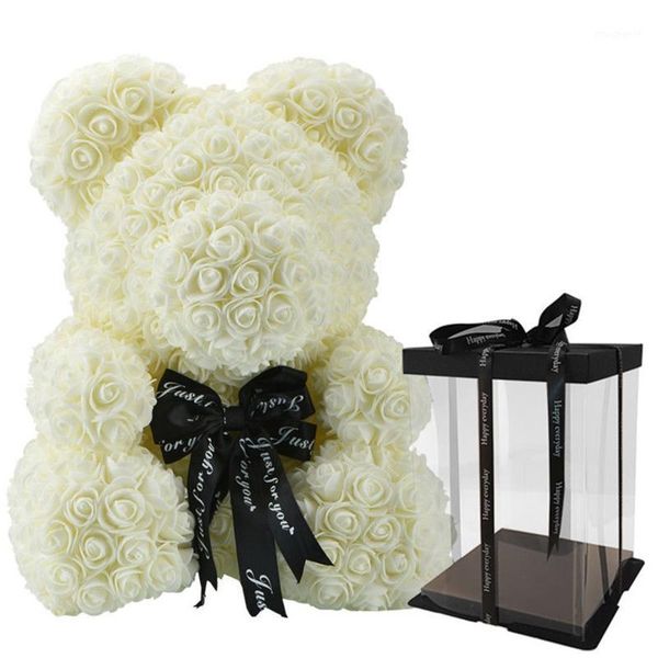 

40cm rose flower bear with gift box valentines day gift for girlfriend birthday 449c1