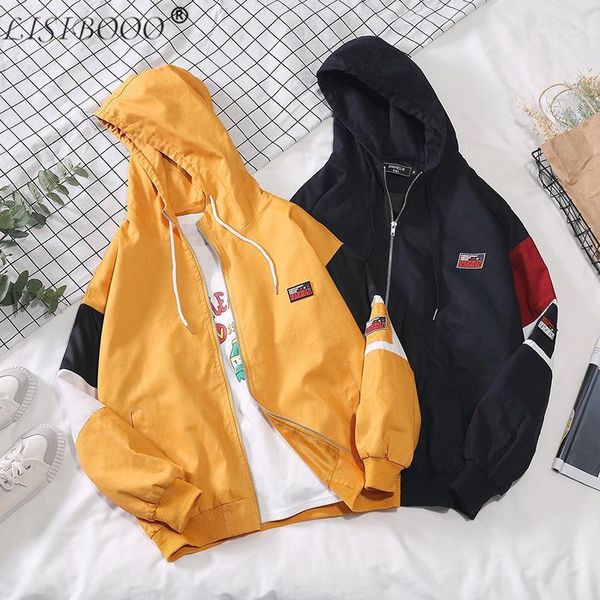 

casual mens jackets waterproof hooded jacket men outerwear casual jackets new mens jacket loose letter hit color coat1, Black;brown