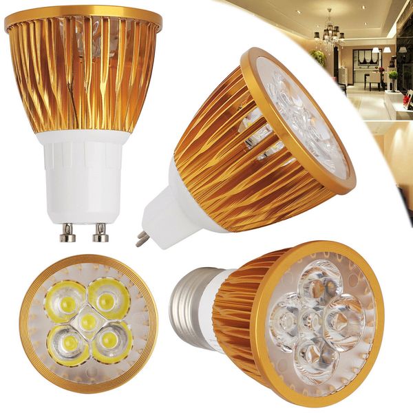 

not dimmable gu10 e27 e14 9w 12w 15w led spotlight golden shell light bulbs cool neutral warm white ac 85-265v