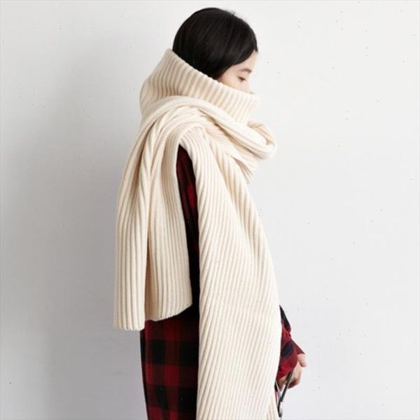 

2021 autumn and winter new turtleneck pullover sweater as scarf collar two ways wearing fashion knits tv873, White;black