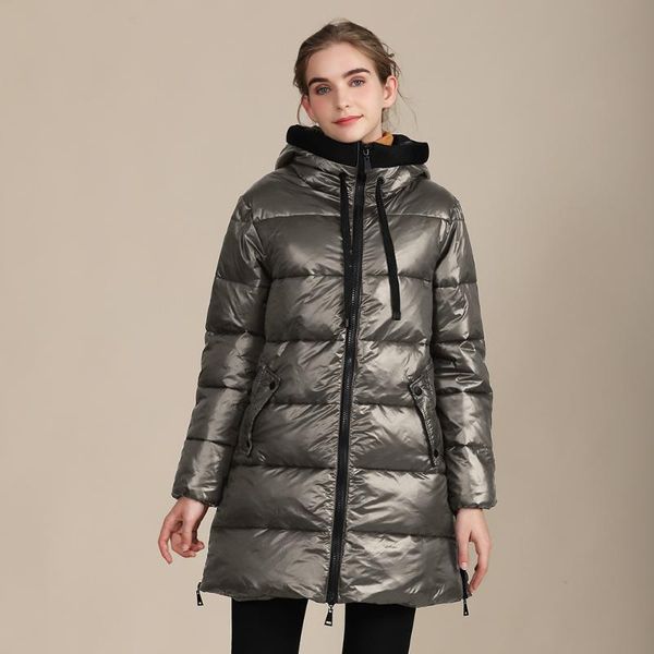 

2021 new hooded winter women's jacket fashion casual slim long warm cotton coat brand ladies parkas s-2xl, Black