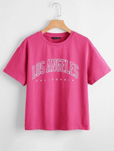 

drop shoulder letter graphic tee d5es#, White