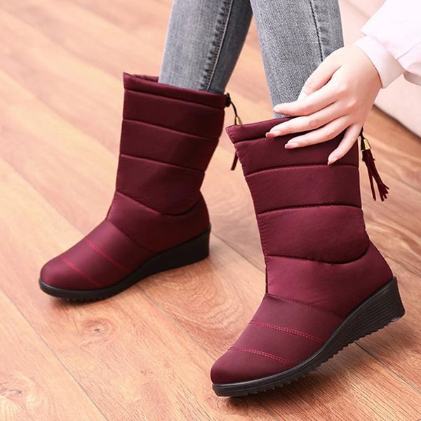 

women snow sneakers boots shoes outdoor anti-slip waterproof booties winter warming 2020 winter women shoes j551, Black