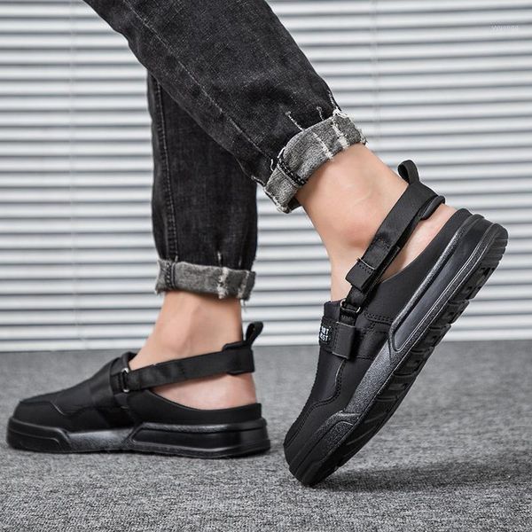 

slippers homme cork flip men hombre beach sandles casual slides mens sandals-men summer sandalia uomo gladiator man sandalet roman1, Black