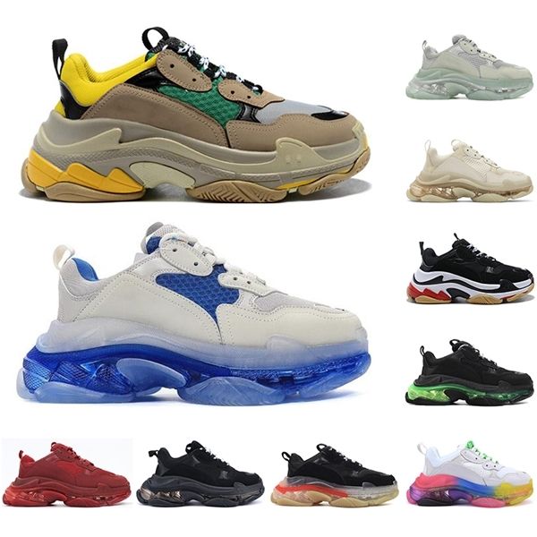 

women men track shoe dad casual shoes crystal bottom triple s leisure shoes sneaker for womens vintage old grandpa mens trainers chaussures, Black