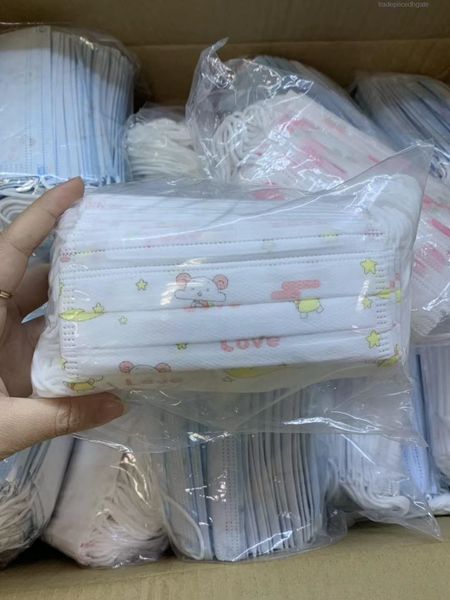 

face layers protective disposable children 3 kids mouth to safety dustproof child prevent dust earloop non-woven mas