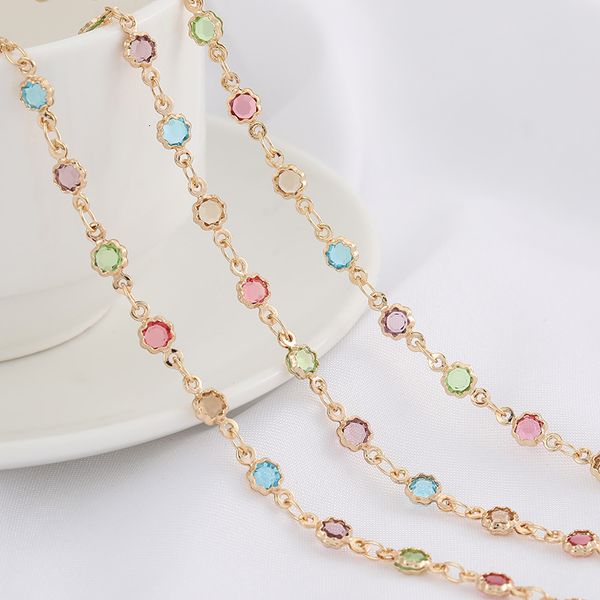 

new crystal chain diy material accessories polychromatic crystal necklace handmade material crystal chain, Silver