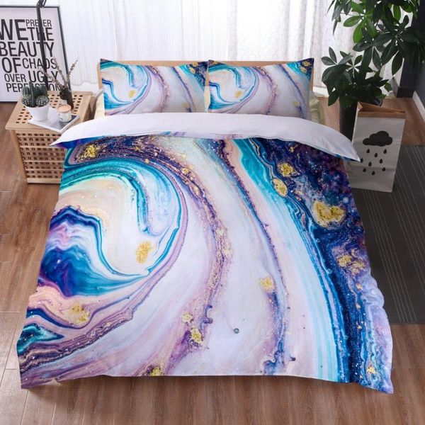 

bedding sets luxury bedroom 3d ocean abstract marble polyester comforter cover set single twin  king size