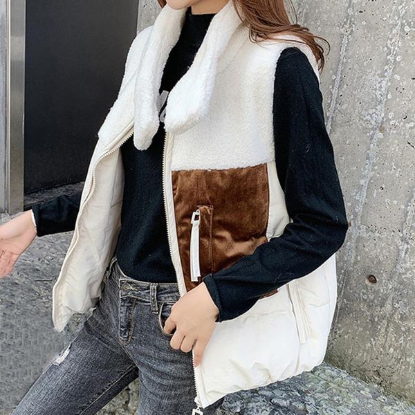 

outerwear faux button women's coat sleeveless solid women's parka jackets pocket coats women warm hooded down cotton parkas1, Black