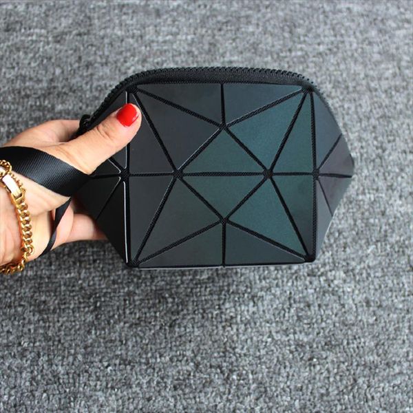 

selling reflect light semicircle cosmetic bao bag women brand new pouch geometric noctilucent makeup bag