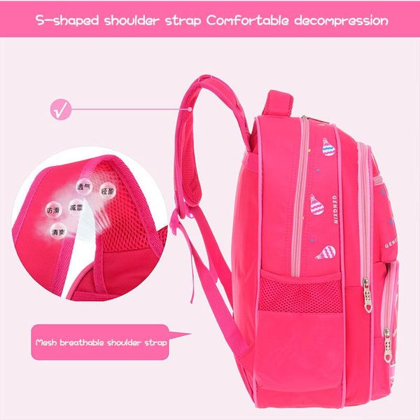 

лук печать девушки школьные сумки дети начальной школы рюкзак принцессы schoolbag детский водонепроницаемый grade 1 учиться в россии 3 6 бол