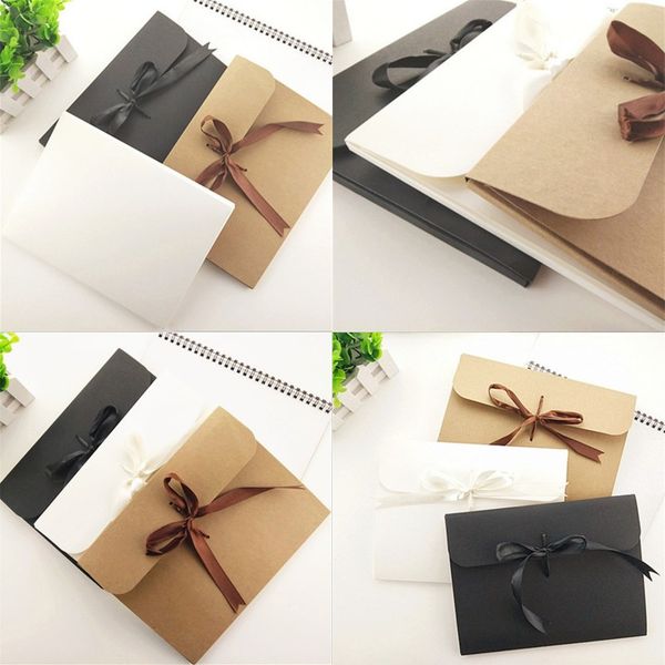 

24*18*0.7cm large kraft p envelope postcard box packaging case white paper gift envelope for silk scarf with ribbon box dhl 8 n2