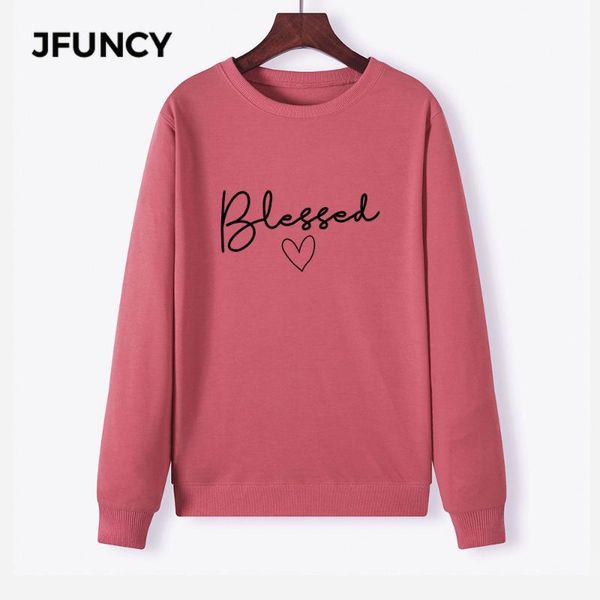 

jfuncy oversized women hoodie round neck long sleeve pullover woman casual hoody 2020 autumn print mujeres sweatshirt, Black