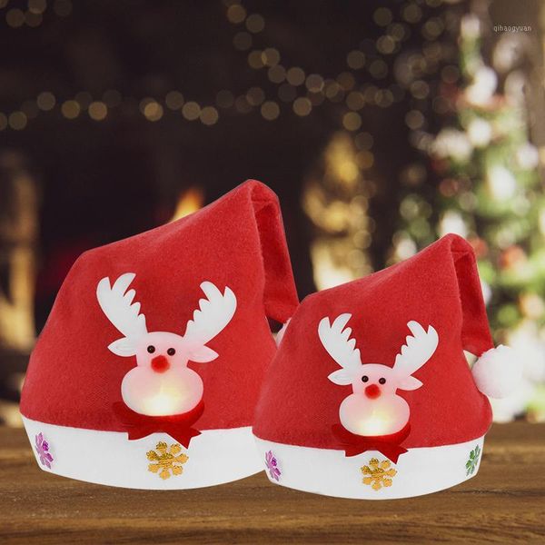 

1pcs adult/kids led light christmas hat santa claus reindeer snowman new year christmas decoration xmas gifts cap1