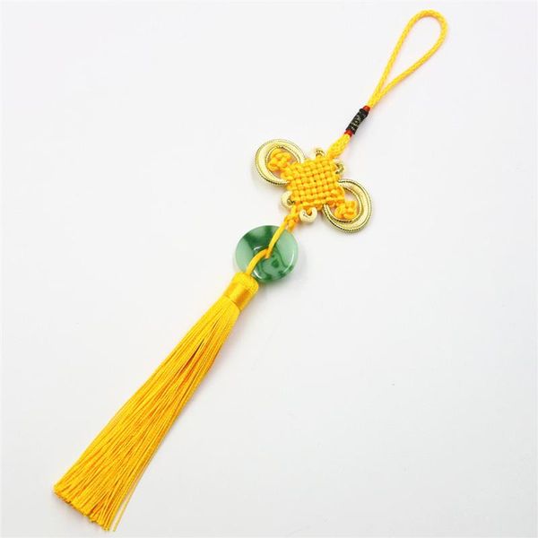 

3pcs lot green jade flake chinese knot tassels accessories diy jewelry garment crafts decoration pendant golden edge silk tassel h jllosv
