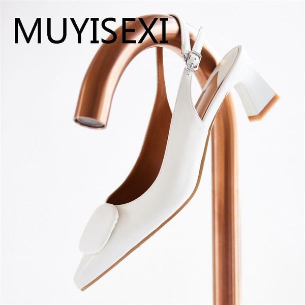 

slingback women pumps genuine leather shallow brand pointed toe 5cm high heels wedding party work solid shoes thn16 muyisexi, Black