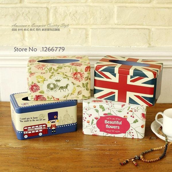 

tissue boxes & napkins 2021 classic iron series british style paper towel box,multicolor optional european home furnishing storage boxes1