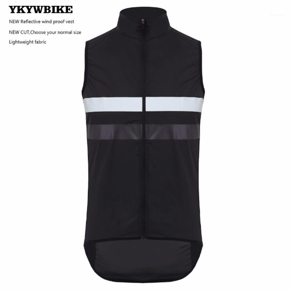 

motocycle racing clothing ykywbike cycling gilet wind riding vest sleeveless jersey windproof jackets zip pocket high visibility reflective1, Black