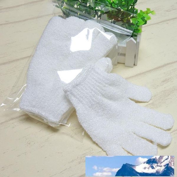 

factory4v5rexfoliating white nylon body cleaning shower glove five fingers bath bathroom gloves home supplies t2i337