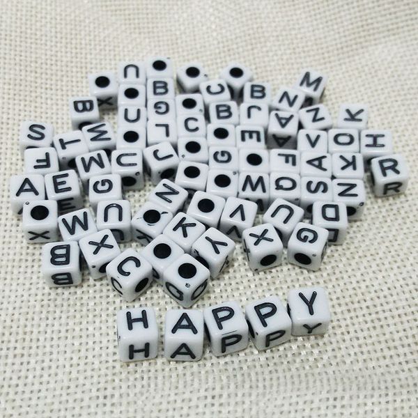 

a-z alphabet english letters initials cube beads pet dog charms childen bracelet necklace cloths creative findings jewelry craft
