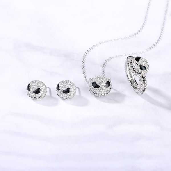 

crystals necklace skull jewelry christmas halloween gift, Silver