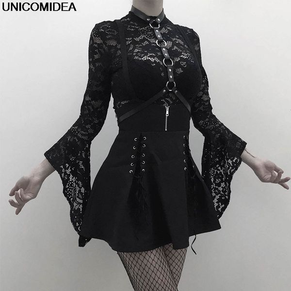 

gothic women lolita dress lace bodysuits vintage women punk lolita overalls dress 2pcs suits women sets cosplay lolita costume y200102, White;black