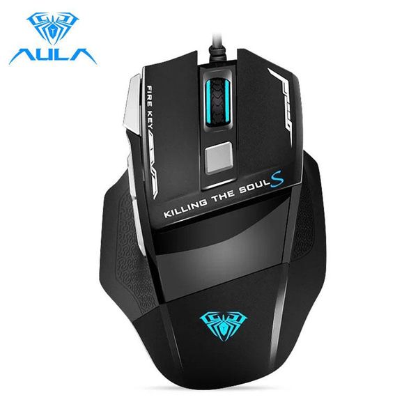 

mice aula s12 professional wired usb gaming mouse 7 buttons 3500dpi adjustable led backlight optical computer mause for deskpc