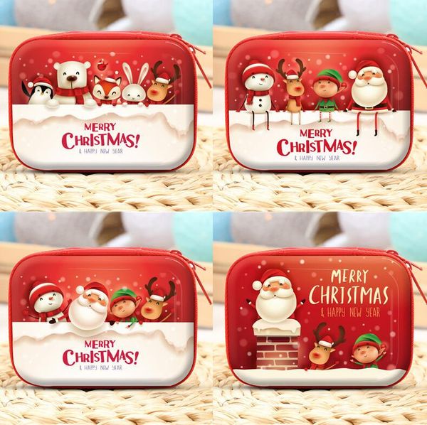 

2020 christmas decoration kids gift bag coin purse animal xmas santa claus snowman elk bear fox penguin zippered bags storage bag cz101604